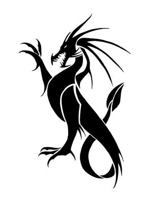 Tribal Dragon Pic Tattoo Design